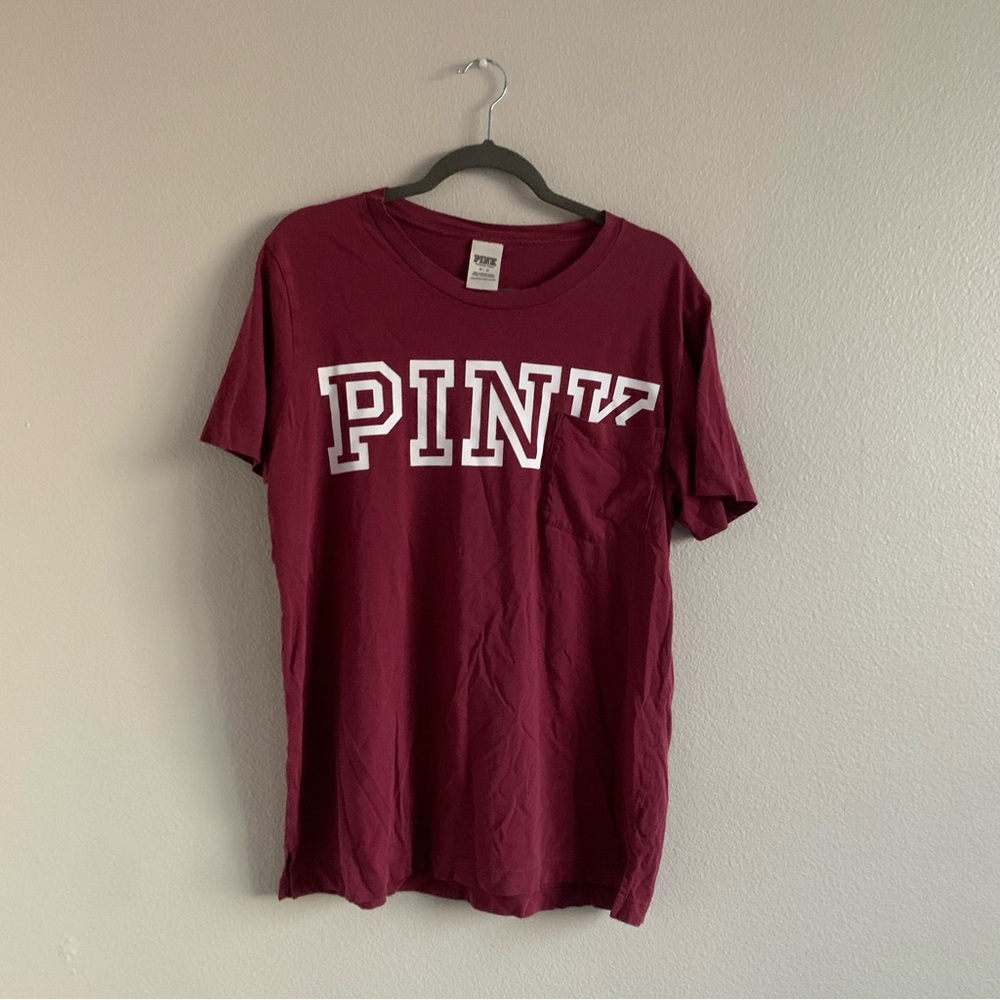 SOLD PINK Victoria's Secret Maroon Shirt